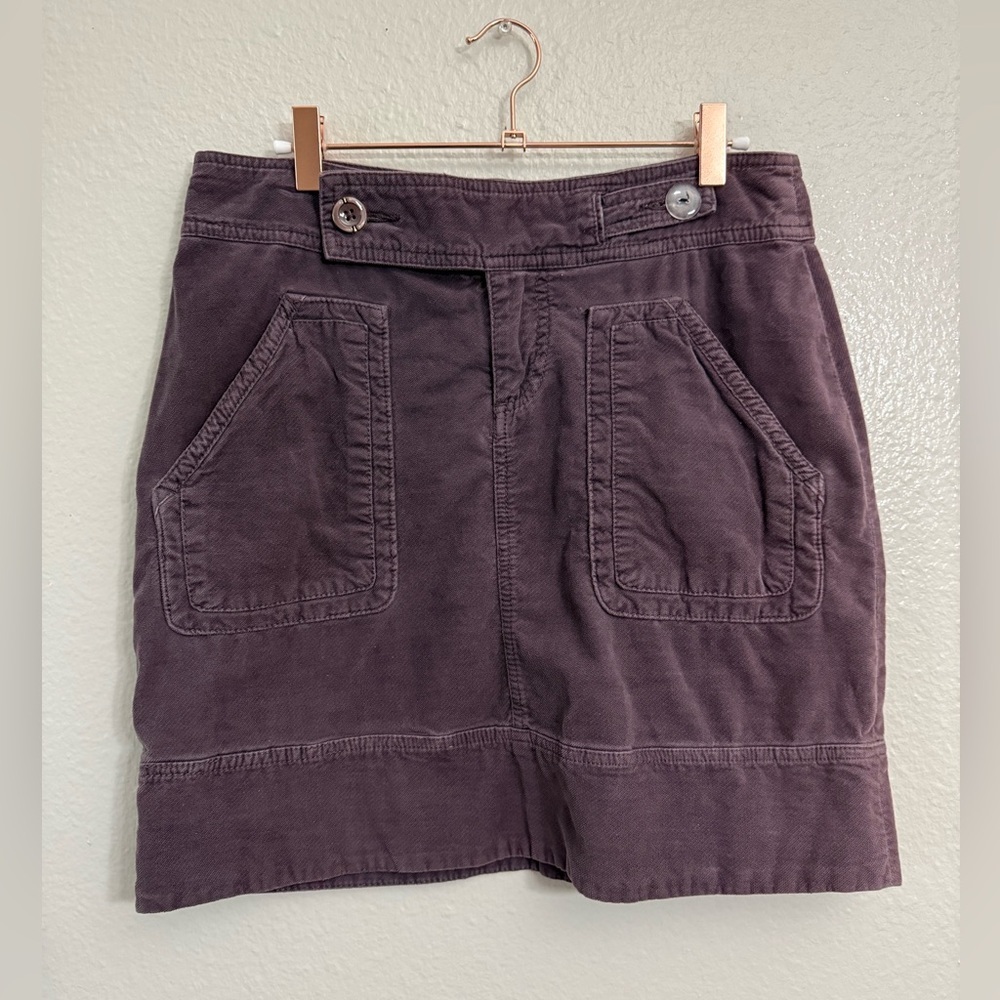 Anthropologie Idra Corduroy Vintage Purple Skirt